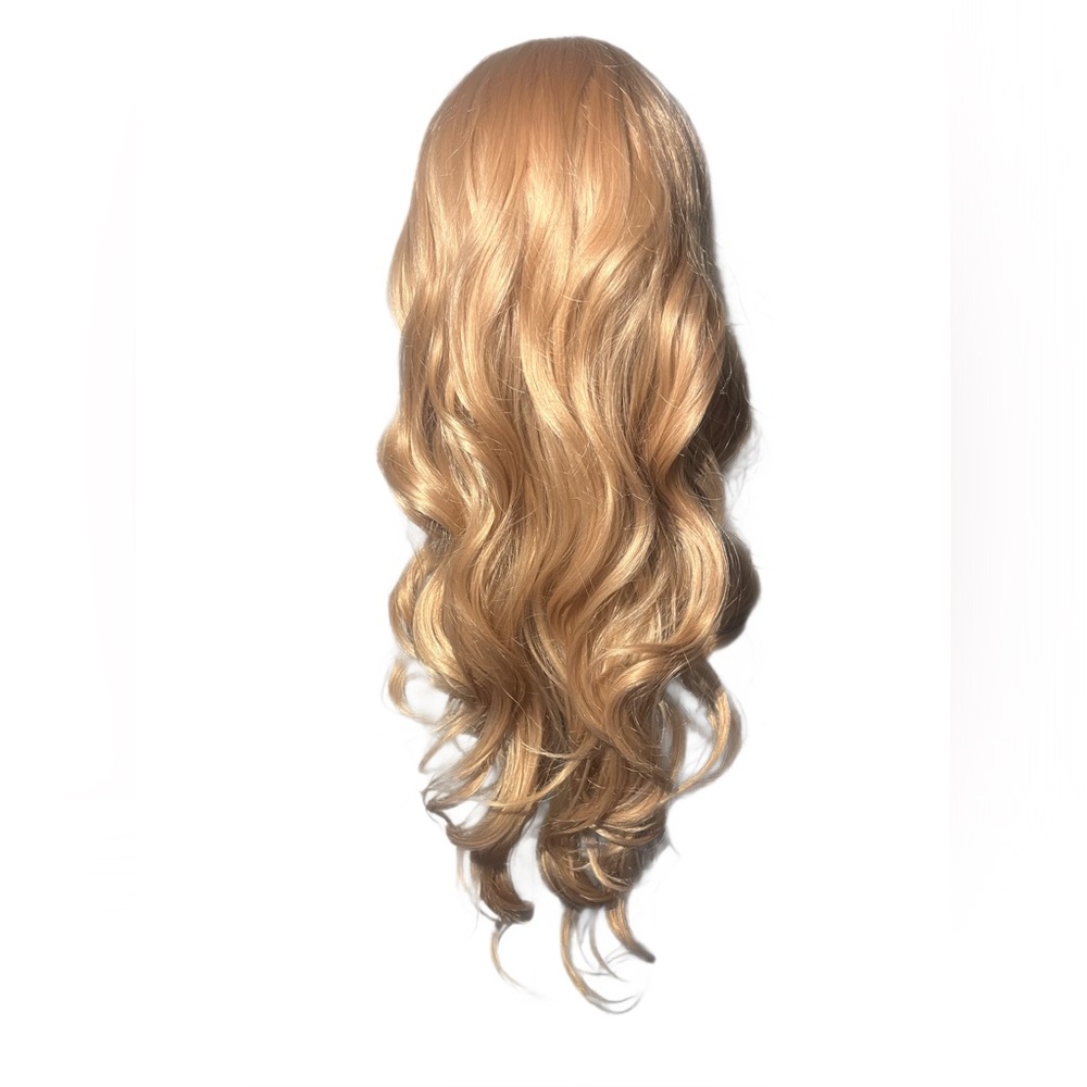 Ash Blonde Wavy Curl /Body Wave Synthetic Lace Front Wig